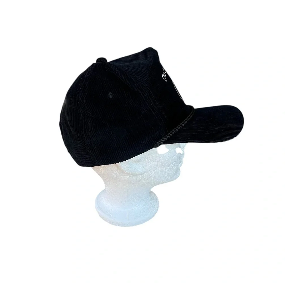 Vintage Ducks Unlimited Black Corduroy Rope SnapBack Hat Embroidered Logo Korea
